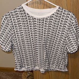 cropped true religion shirt, size is xxs